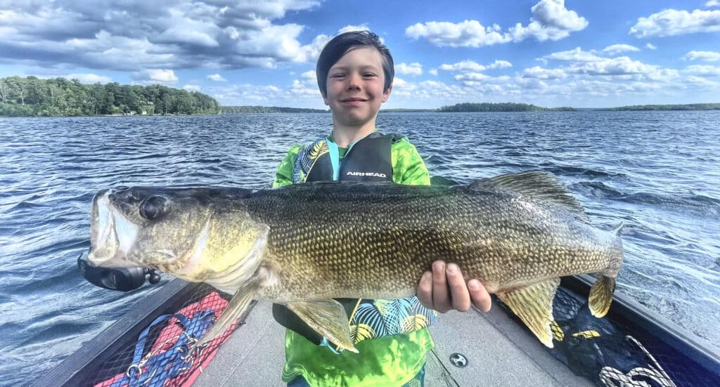 Boy with 27 inch walleye grand rapids mn