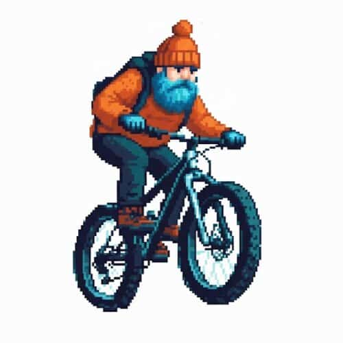 bearded guy on fat bike