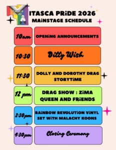 Itasca Pride Festival Schedule