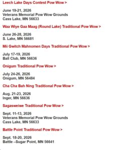 Pow Wow Schedule